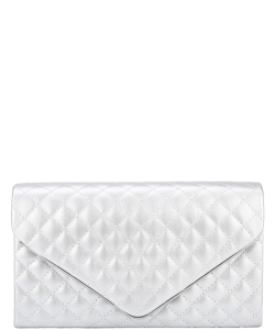 Quilt Pattern Design Envelope Clutch Bag HBG-104433 SILVER